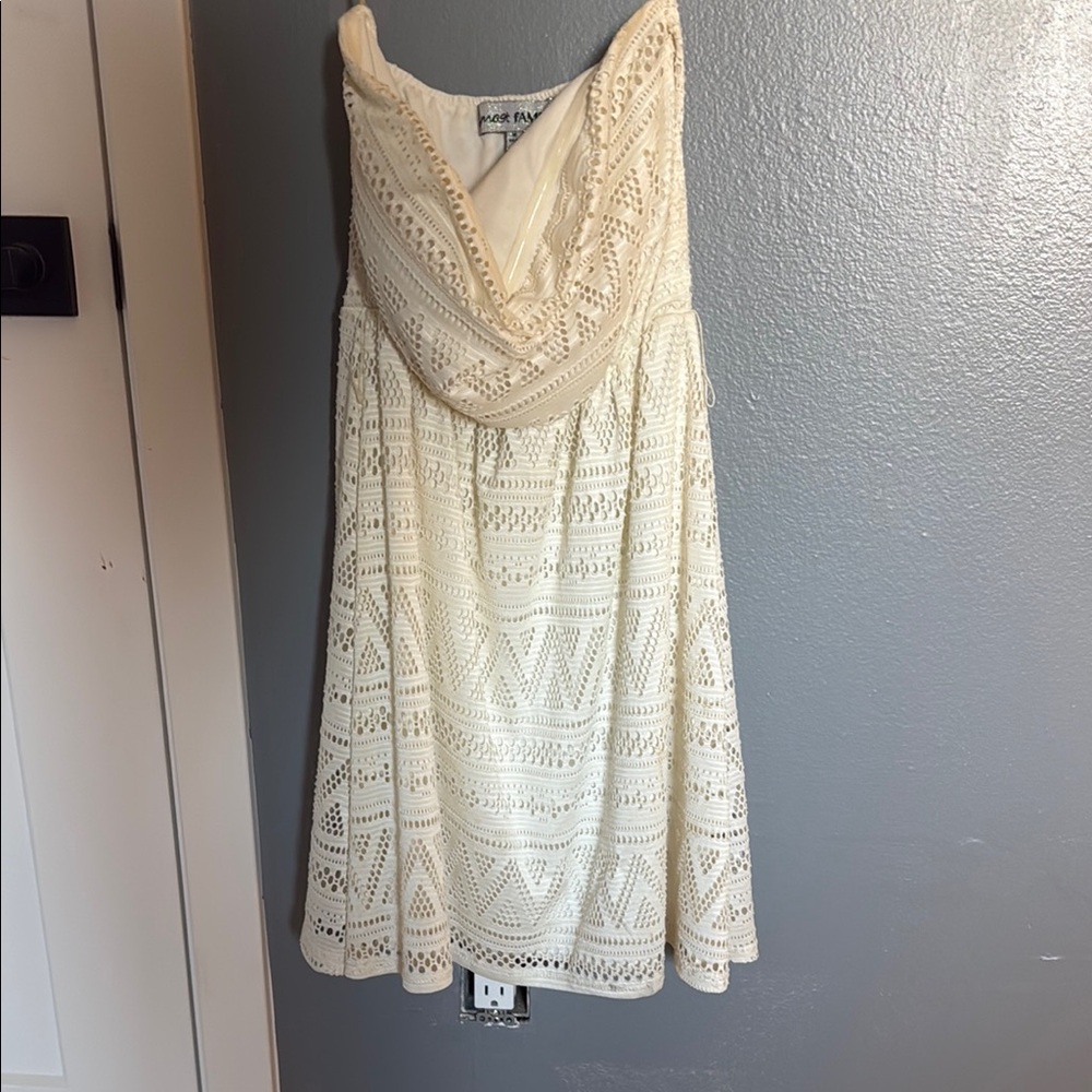 Almost Famous Cream Cowl Neck Sundress